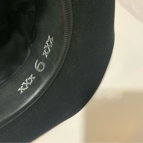 Justin Western Cowboy Hat Black XXX Buckle Milano Hat Company Size 7 1/8 57 - Picture 11 of 11